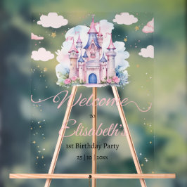プリンセス誕生日の招待、リトルプリンセス1st アクリルサイン