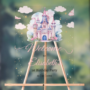 プリンセス誕生日の招待、リトルプリンセス1st アクリルサイン