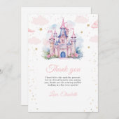 プリンセス誕生日の招待、リトルプリンセス1st サンキューカード (正面/裏面)