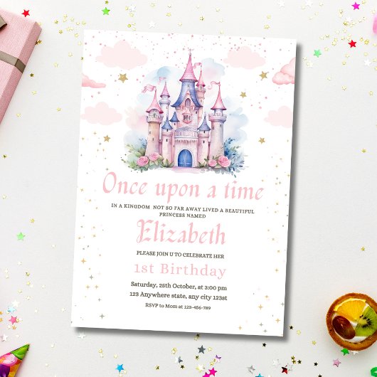 プリンセス誕生日の招待、リトルプリンセス1st 招待状