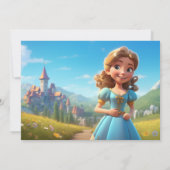 プリンセス誕生日カード名パーソナライズされた年齢キッズ (裏面)