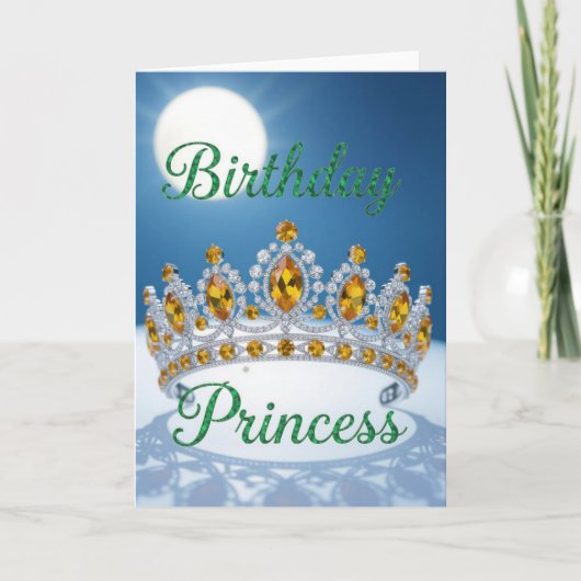 プリンセス誕生日カード、娘の誕生日、ハッピーbi シーズンカード (正面)
