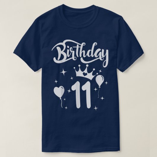 プリンセス誕生日ガール11歳テーマプリンセス Tシャツ (デザイン正面)
