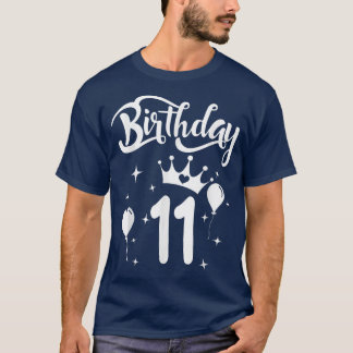プリンセス誕生日ガール11歳テーマプリンセス Tシャツ