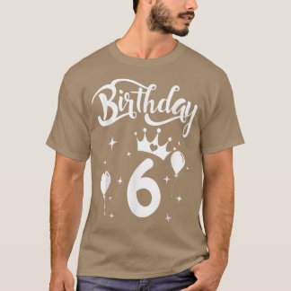 プリンセス誕生日ガール6歳テーマプリンセス Tシャツ