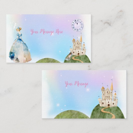 プリンセス誕生日キッズ エンクロージャーカード (正面/裏面)