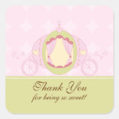 プリンセス誕生日スクエアステッカーありがとう スクエアシール (正面)