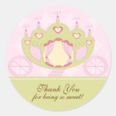 プリンセス誕生日ステッカーありがとう ラウンドシール (正面)