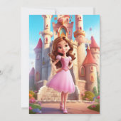 プリンセス誕生日パーティパーソナライズされたー名の年齢 招待状 (裏面)