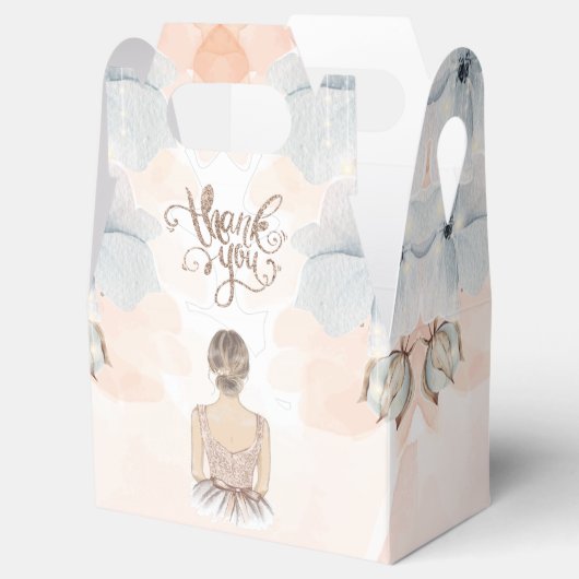 プリンセス誕生日パーティベージュグリッターありがとう フェイバーボックス (オープン)