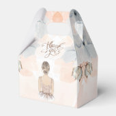 プリンセス誕生日パーティベージュグリッターありがとう フェイバーボックス (正面サイド)