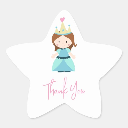 プリンセス誕生日パーティーありがとう 星シール (正面)