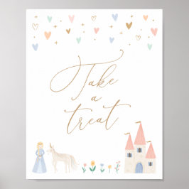 プリンセス誕生日パーティーおごりテーブルのサインを取る ポスター