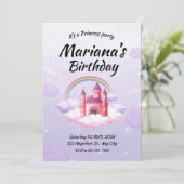 プリンセス誕生日パーティーの招待状 プリンセス 招待状 (スタンド正面)