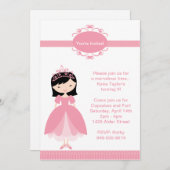 プリンセス誕生日パーティーの招待 招待状 (正面/裏面)