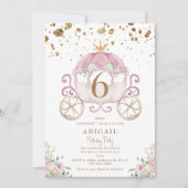 プリンセス誕生日パーティーへの招待 招待状 (正面)