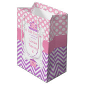 プリンセス誕生日パーティーピンクと紫ありがとう ミディアムペーパーバッグ (裏面アングル)