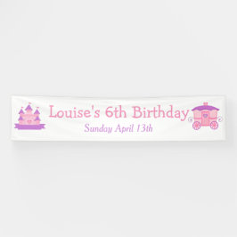 プリンセス誕生日パーティーピンクと紫 横断幕