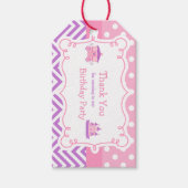 プリンセス誕生日パーティーピンク&パープルギフトラベル ギフトタグ (正面)