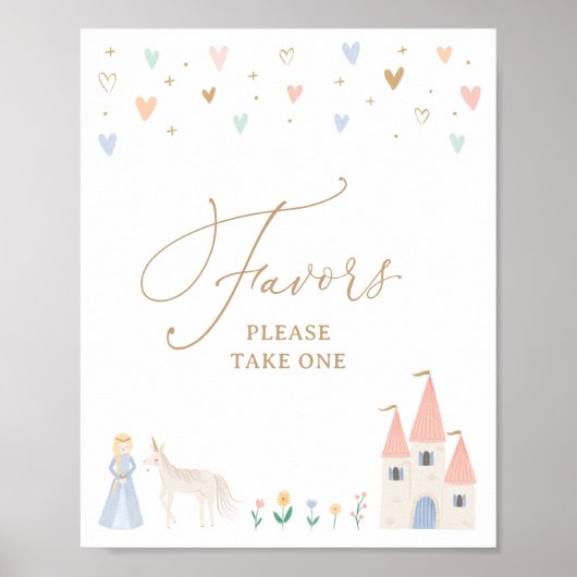 プリンセス誕生日パーティー好意サイン ポスター (正面)