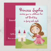 プリンセス誕生日パーティー招待状 招待状 (正面/裏面)