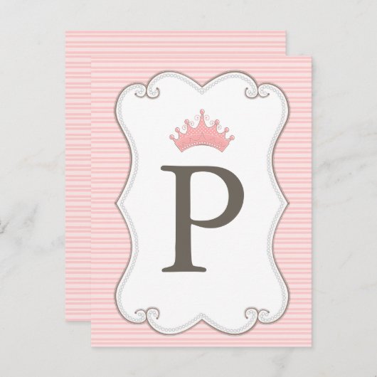 プリンセス誕生日パーティー独自のバナーカードを作成 インビテーションポストカード (正面/裏面)