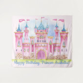 プリンセス誕生日パーティー背景バナー タペストリー (正面(横))
