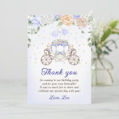 プリンセス誕生日パーティー馬車感謝カード 招待状 (スタンド正面)