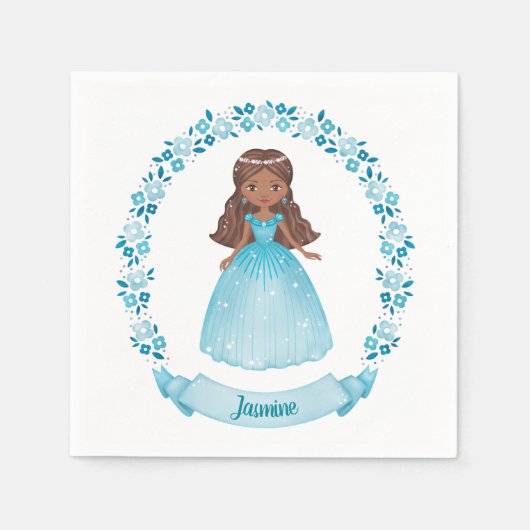 プリンセス誕生日パーティー スタンダードカクテルナプキン (正面)