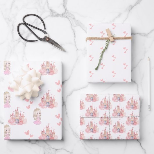 プリンセス誕生日パーティー ラッピングペーパーシート (正面)