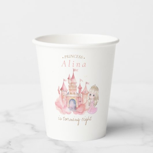 プリンセス誕生日パーティー 紙コップ (正面)