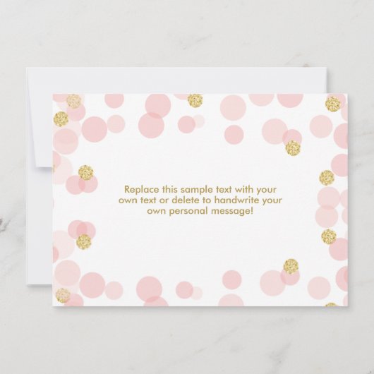 プリンセス誕生日ピンクと金ゴールドサンキューカード サンキューカード (裏面)