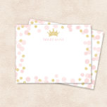 プリンセス誕生日ピンクと金ゴールドドット文房具 ノートカード<br><div class="desc">このデザインは、柔らかいピンクとキラキラ輝く金ゴールド紙吹雪にアクセントされたプリンセスクラウンを特徴とする。クリックボタンでカスタマイズは、自分の文字を追加して柔軟性を高める！このデザインのバリエーション、追加の色、調整製品は当社のショップzazzle.com/store/doodleluluで入手できる。お連絡もし客様のマッチングデザインを作成するには、この製品を特定の製品に適用する必要ユニークがあります！6月2日までにDoodleLuluを見てくれてどうもありがとうバグデザイン!</div>