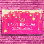 プリンセス誕生日ピンクバナー 横断幕