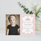 プリンセス誕生日フォトサンキューカード サンキューカード (スタンド正面)