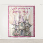 プリンセス誕生日フォトブース – フォトバックグラウンド タペストリー (正面)