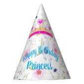 プリンセス誕生日ペーパー パーティーハット (正面)