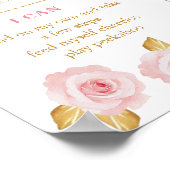 プリンセス誕生日マイルストーンポスター ピンクとゴールド ポスター (角)