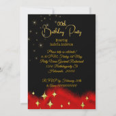 プリンセス誕生日レッドグリッターハイヒールクラウン 招待状