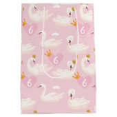 プリンセス誕生日会カスタム年齢 ミディアムペーパーバッグ (裏面)