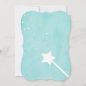 プリンセス誕生日招待状ティール（緑がかった色）妖精ダスト 招待状 (裏面)