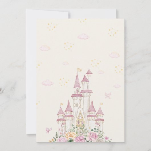 プリンセス誕生日招待状プリンセス招待状 招待状 (裏面)