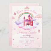 プリンセス誕生日招待状 リトルプリンセス ガールズ 招待状 (正面/裏面)