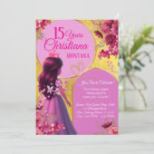 プリンセス誕生日招待状 - 名前をカスタマイズ 招待状 (スタンド正面)