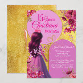 プリンセス誕生日招待状 - 名前をカスタマイズ 招待状 (正面/裏面)