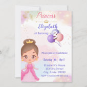 プリンセス誕生日招待状 子供へ 招待状 (正面)