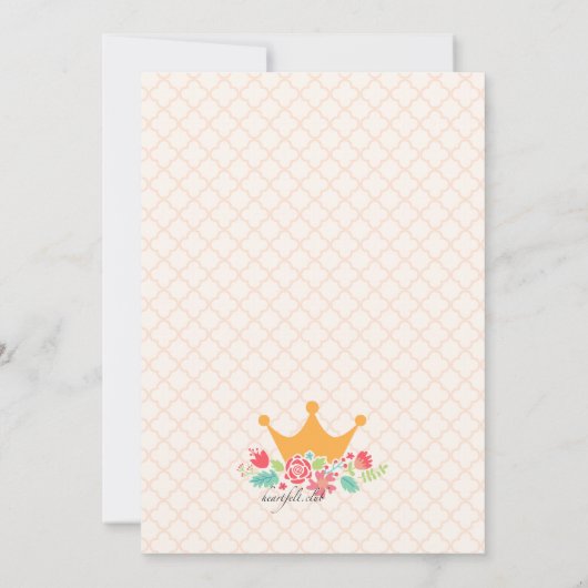 プリンセス誕生日招待状 招待状 (裏面)