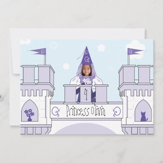 プリンセス誕生日招待状 招待状 (正面)