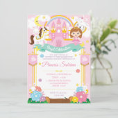 プリンセス誕生日招待状 招待状 (スタンド正面)