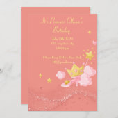 プリンセス誕生日招待状 招待状 (正面/裏面)